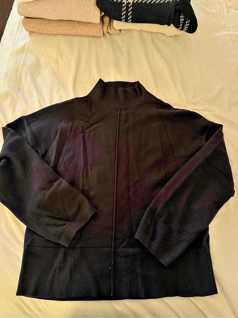 Black Mock Neck Zip Sweater Like New